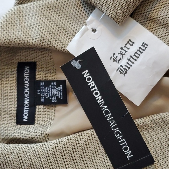 Norton McNaughton - Cream/Tan Lightly flecked suit coat Blazer Neutral Sz.14 - Picture 5 of 6